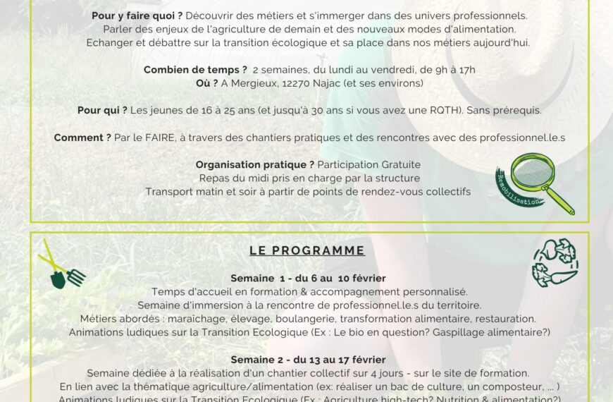 Première Formation Découverte 2023 : Entre Agriculture et Alimentation !