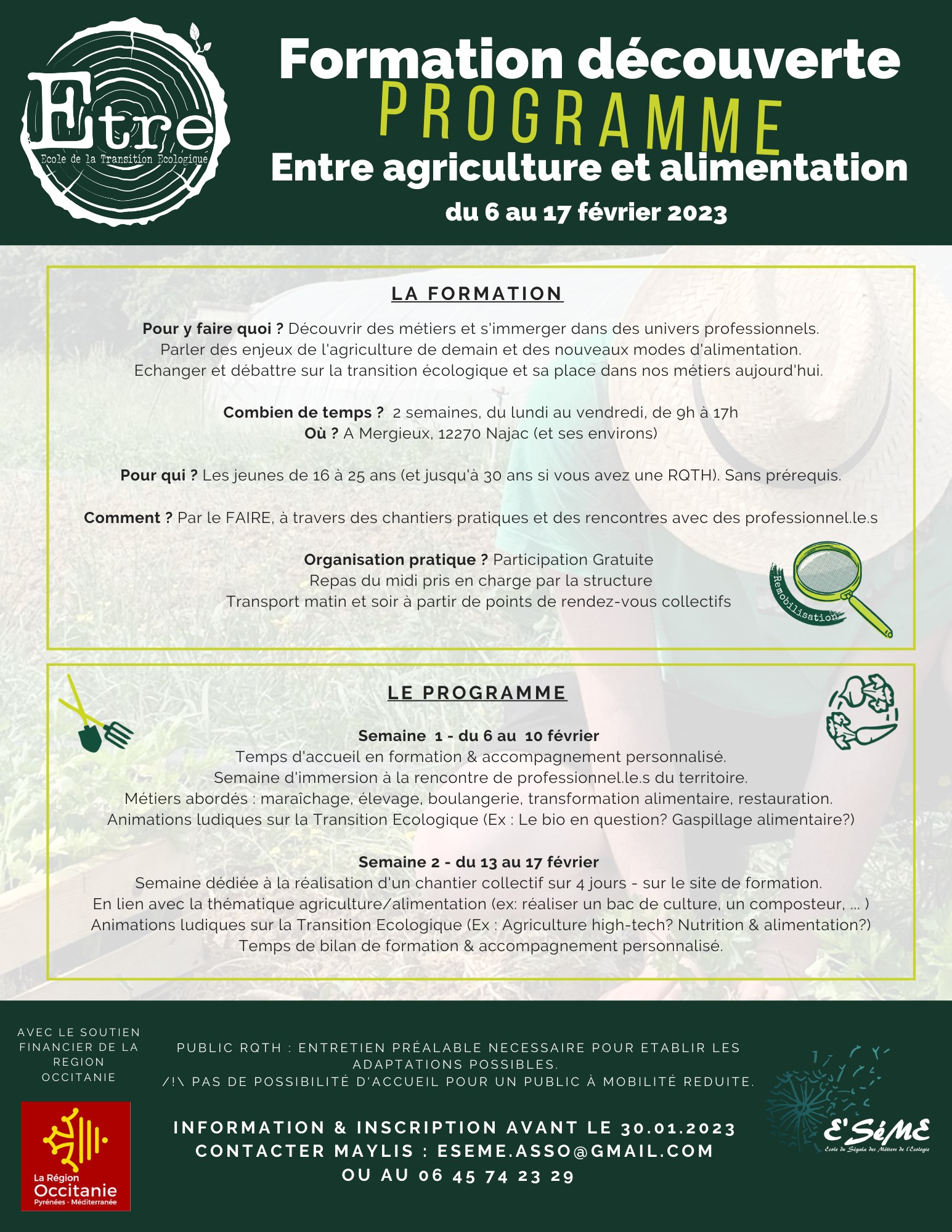 Première Formation Découverte 2023 : Entre Agriculture et Alimentation !