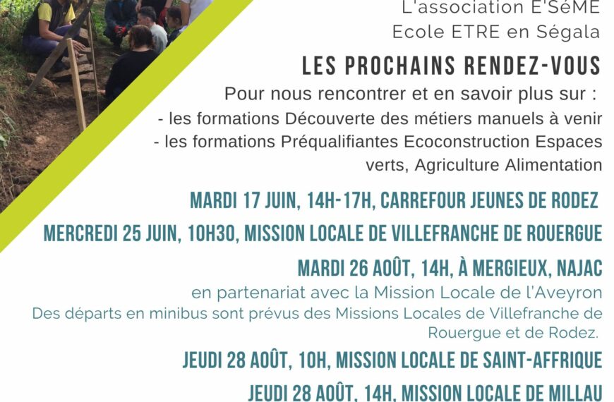 Les prochaines dates pour nous rencontrer 🗓 🗺