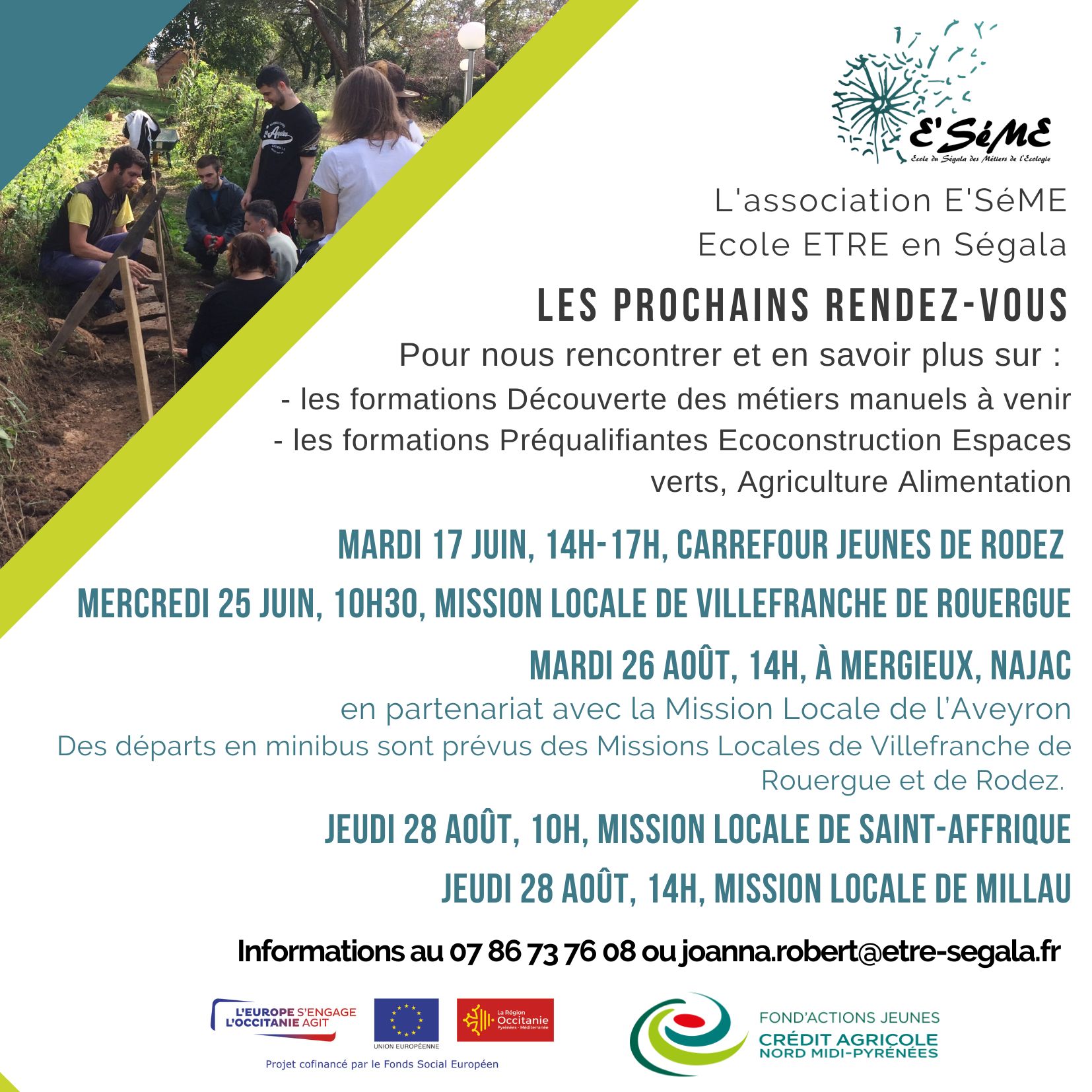 Les prochaines dates pour nous rencontrer 🗓 🗺
